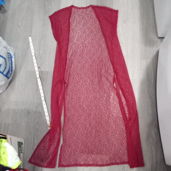 Vintage Chantilly Lace Cardigan Duster / Slip Robe - Picture 10 of 16